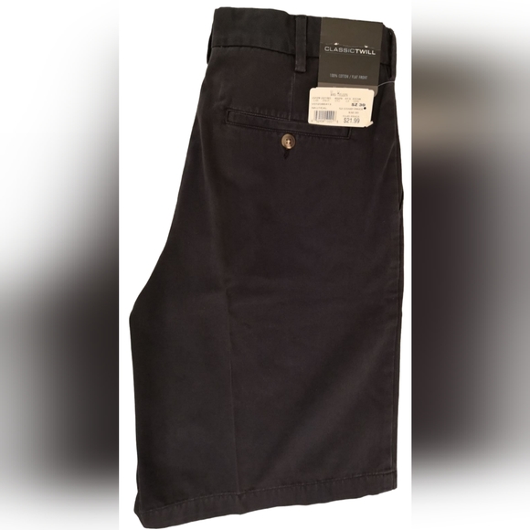 Van Heusen  Men's  Short  Flat Front  Casual  4 Pocket  Navy Blue  Size 30  New - Picture 4 of 7